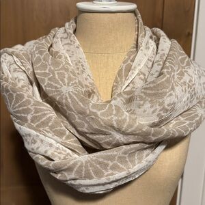 Pistil Viscose/Wool infinity scarf Womens OS sheer Beige/White floral Bohemian